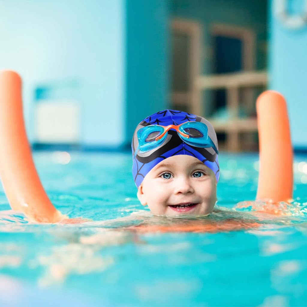 Proberos® Kids Silicone Swim Caps, Cartoon Spiderman Swimming Cap for Kids Elastic Silicone Swim Cap, Waterproof Stretchy for Children, Swimming Cap for Child Aged 3-6(2pc) Proberos® Kids Silicone Swim Caps, Cartoon Spiderman Swimming Cap for Kids Elastic Silicone Swim Cap, Waterproof Stretchy for Children, Swimming Cap for Child Aged 3-6(2pc)